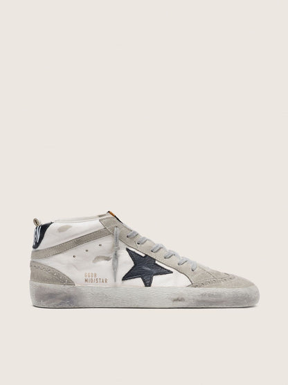 Golden Goose Mens Mid Star White With Black Star Mens