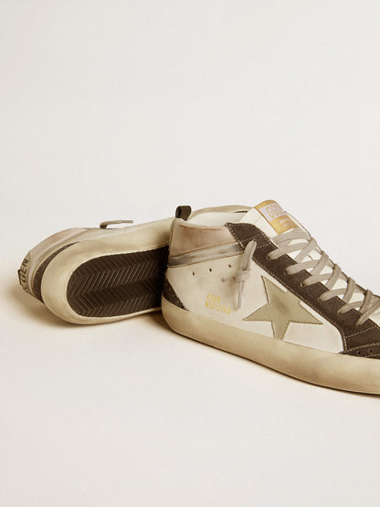 Golden Goose Mid Star With Gray Leather Star And Metallic Silver Leather Flash Mens