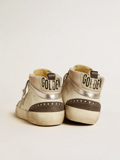 Golden Goose Mid Star With Gray Leather Star And Metallic Silver Leather Flash Mens