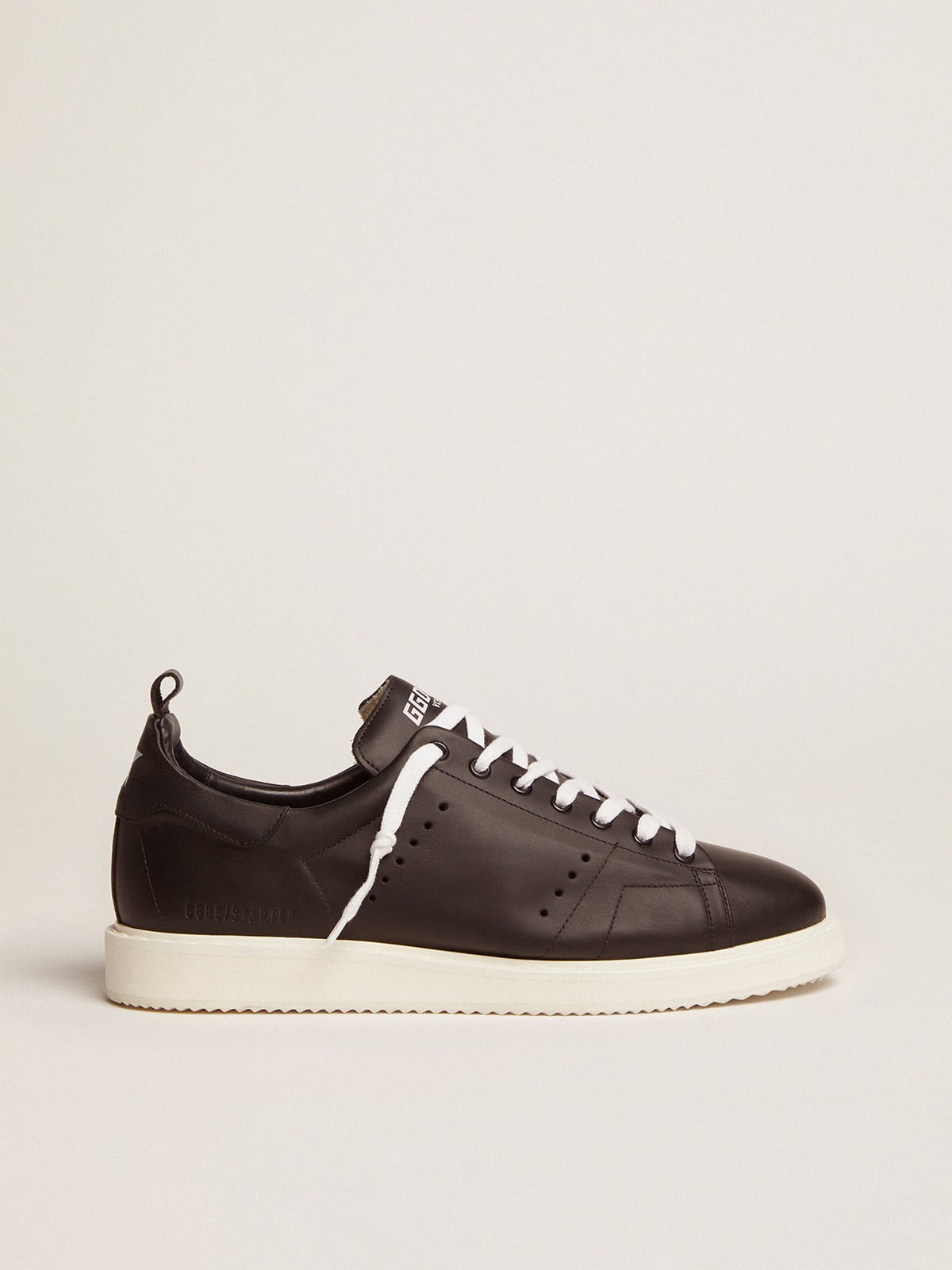 Golden Goose Mens Starter In Leather With Star Printed On The Heel Tab Mens