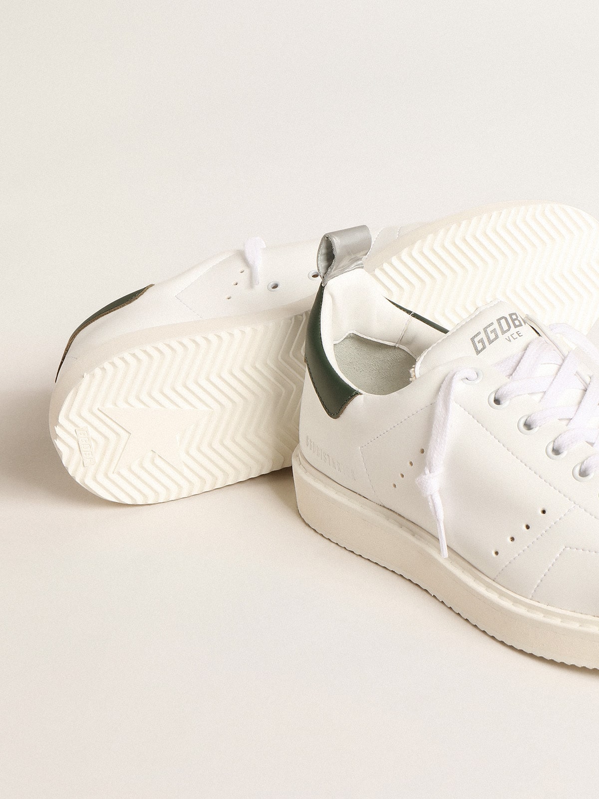 Golden Goose Bio-Based Starter With Green Leather Heel Tab Mens