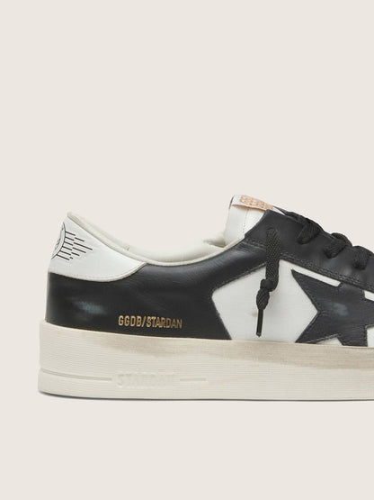 Golden Goose Mens Stardan In White And Black Leather Mens