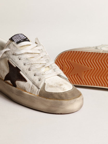 Golden Goose Mens Stardan In Nappa And Pony Skin With Brown Suede Star Mens