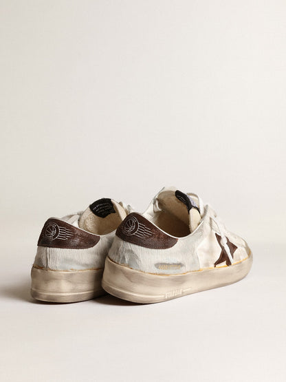 Golden Goose Mens Stardan In Nappa And Pony Skin With Brown Suede Star Mens