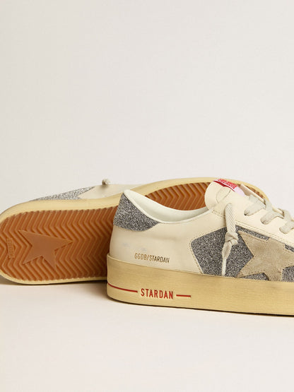 Golden Goose Mens Stardan In Suede With Sand Star And Swarovski Crystal Inserts Mens