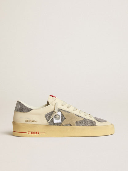 Golden Goose Mens Stardan In Suede With Sand Star And Swarovski Crystal Inserts Mens