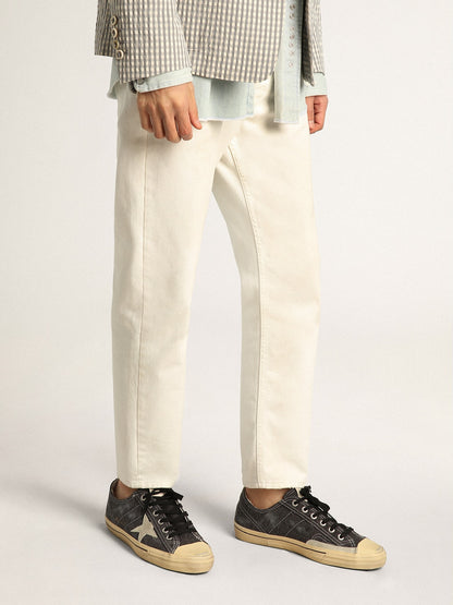 Golden Goose Mens V-Star In Black Canvas With Ice-Gray Star And Heel Mens
