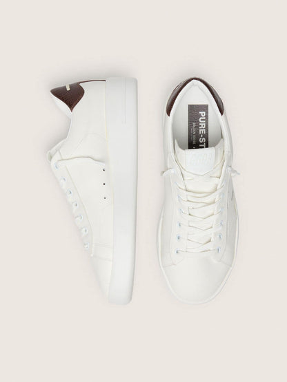 Golden Goose Purestar With White Star And Burgundy Lizard-Print Heel Tab Mens