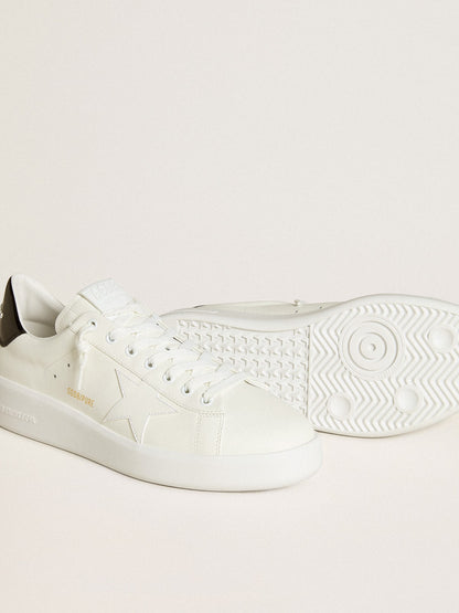 Golden Goose Mens Purestar With Leather Star And Black Patent Leather Heel Tab Mens