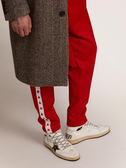 Golden Goose Sky-Star Sneakers With Signature On The Ankle And Leopard-Print Pony Skin Inserts Mens