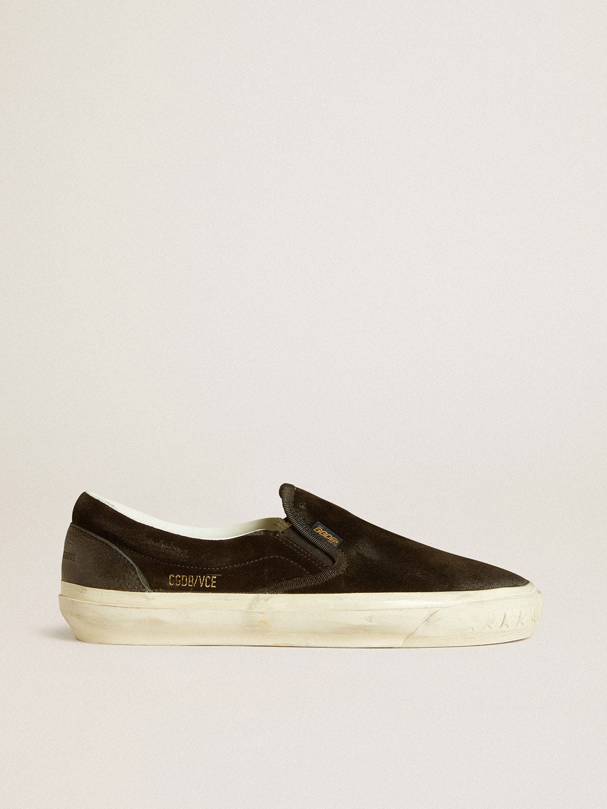 Golden Goose Mens Vce Penstar In Black Suede With Black Leather Heel Tab Mens
