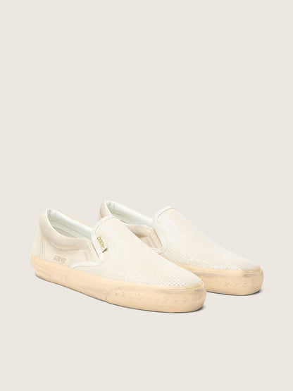 Golden Goose Mens Vce Penstar In Beige Suede And Pearl-Colored Sequins Mens