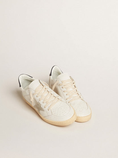 Golden Goose Ball Star With Ice-Gray Suede Star And Blue Leather Heel Tab Mens