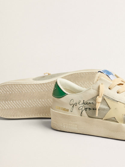 Golden Goose Stardan In White Nappa Leather With Cream-Colored Leather Star Mens