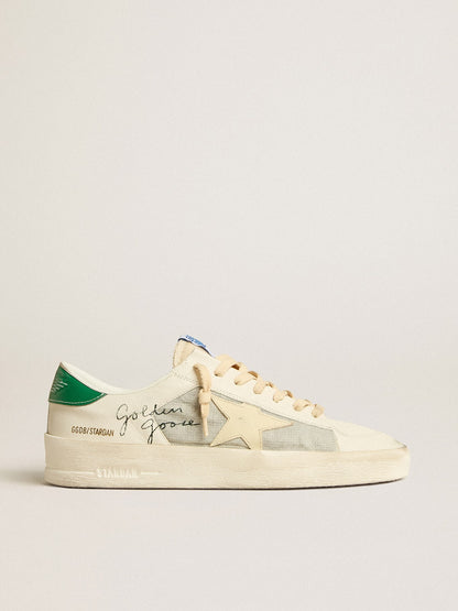 Golden Goose Stardan In White Nappa Leather With Cream-Colored Leather Star Mens