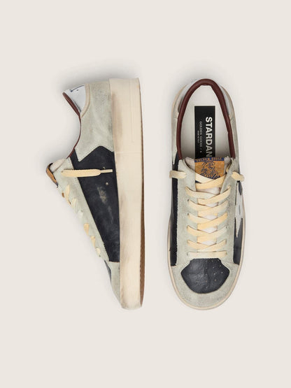 Golden Goose Mens Stardan In Suede And Leather With Leather Star And Metallic Heel Tab Mens
