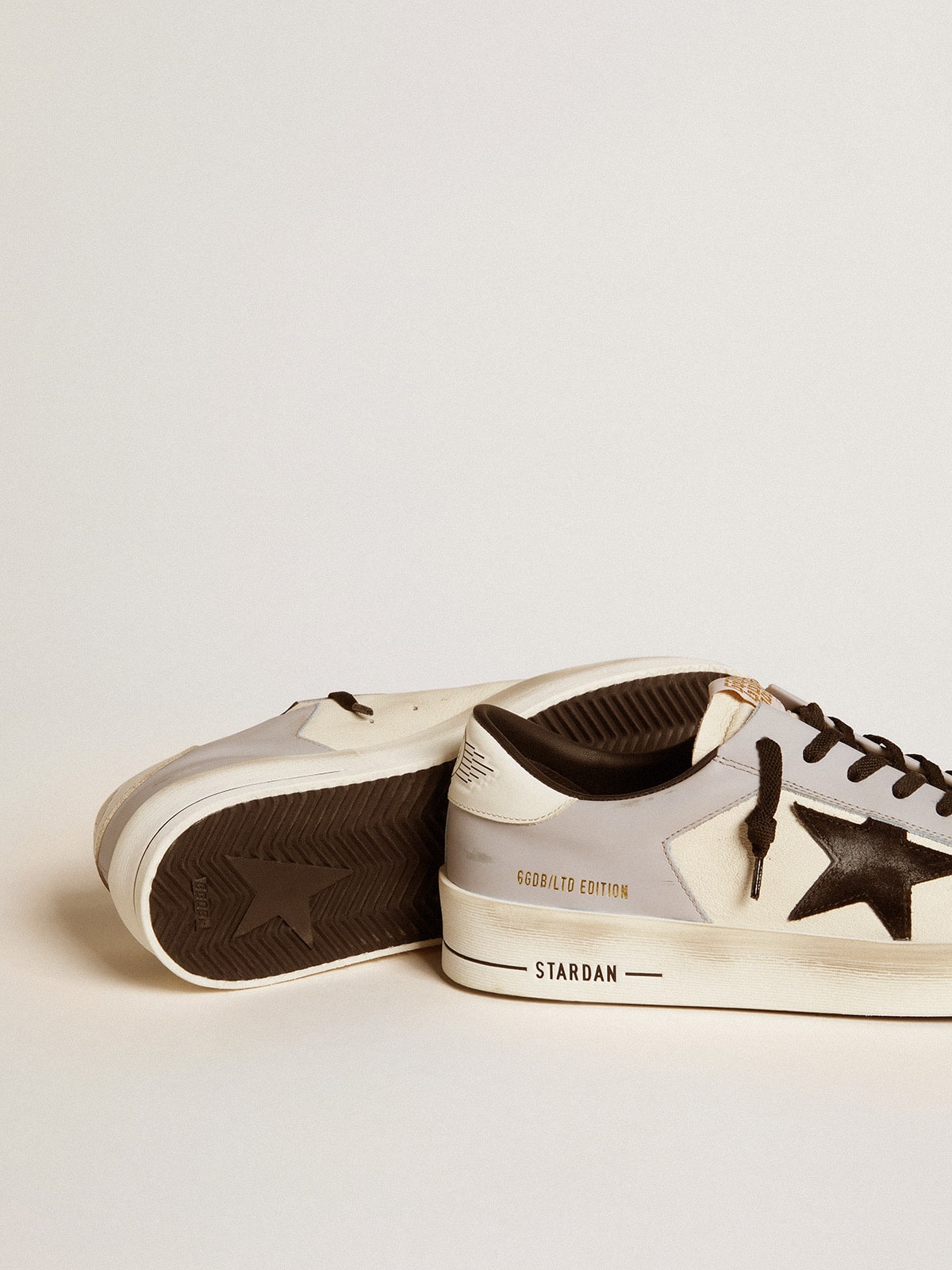 Golden Goose Mens Stardan Ltd In Nappa And Leather With Suede Star And Leather Heel Tab Mens