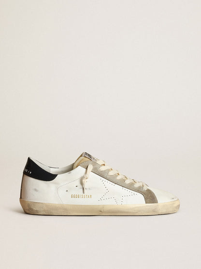 Golden Goose Mens Super-Star With Perforated Star And Blue Heel Tab Mens