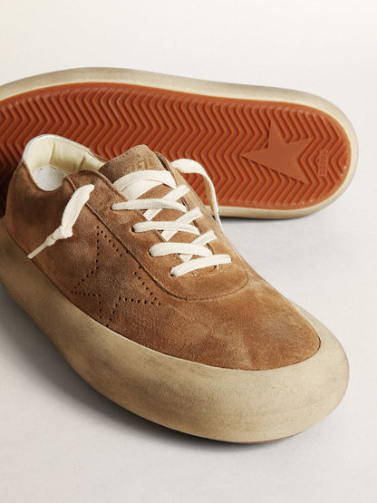 Golden Goose Mens Space-Star In Tobacco-Colored Suede Mens