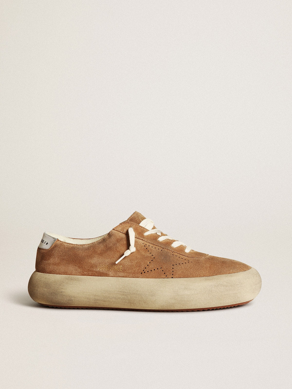 Golden Goose Mens Space-Star In Tobacco-Colored Suede Mens