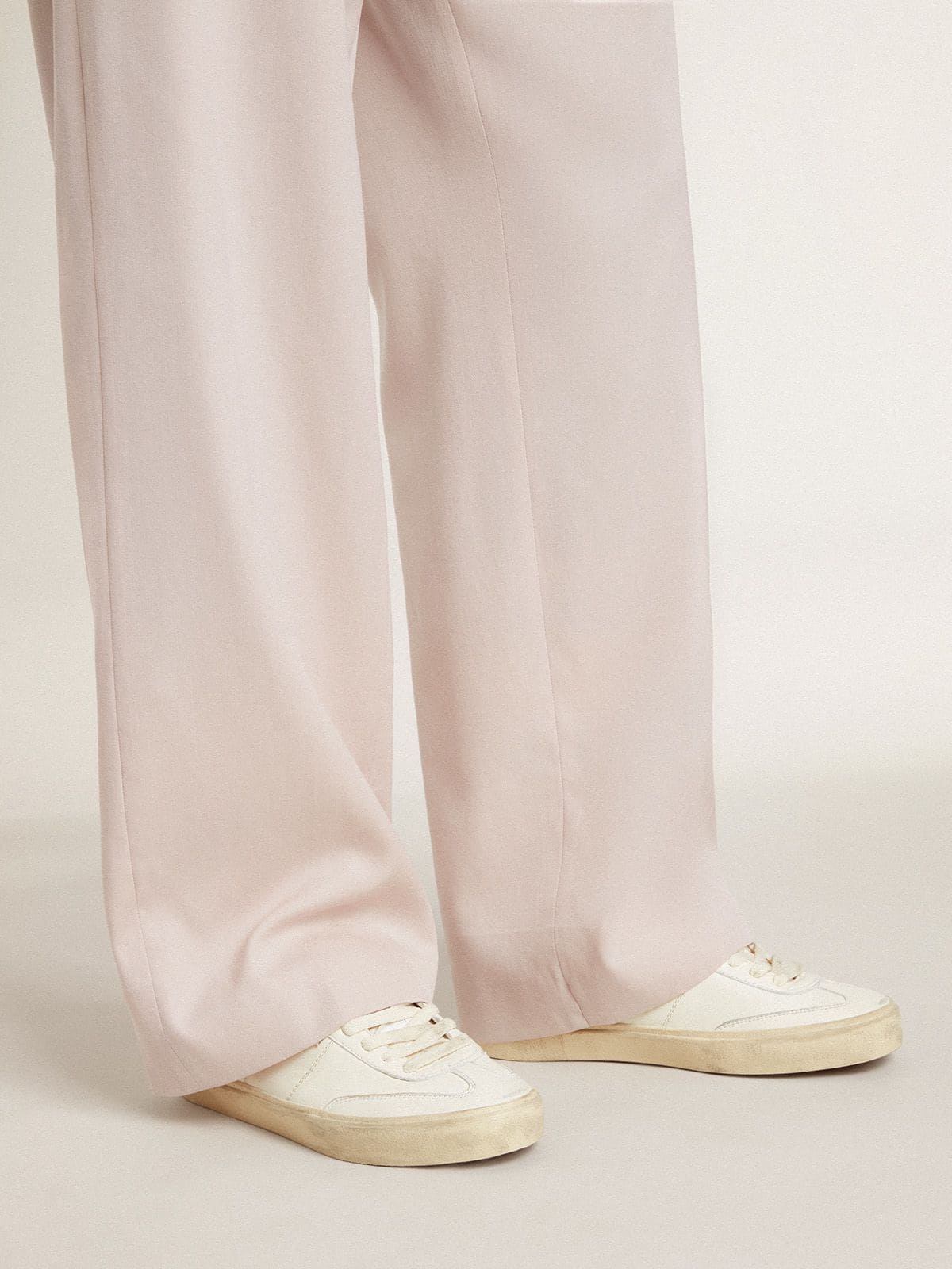 Golden Goose Soul Star In White Nappa Leather With White Leather Star Mens