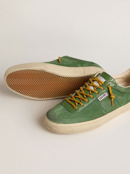 Golden Goose Mens Soul Star In Green Suede With Green Leather Heel Tab Mens