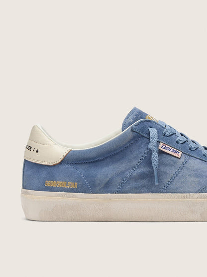 Golden Goose Mens Soul Star In Denim-Blue Suede Mens