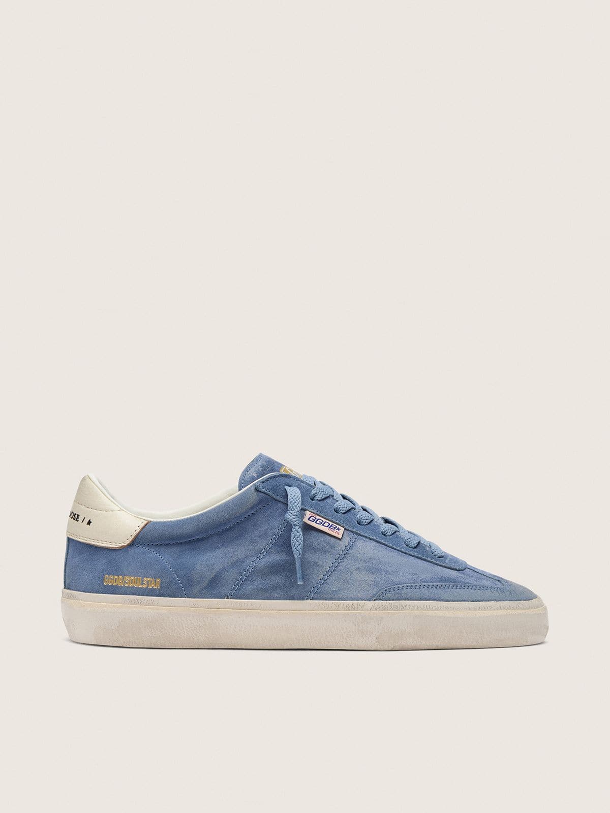 Golden Goose Mens Soul Star In Denim-Blue Suede Mens