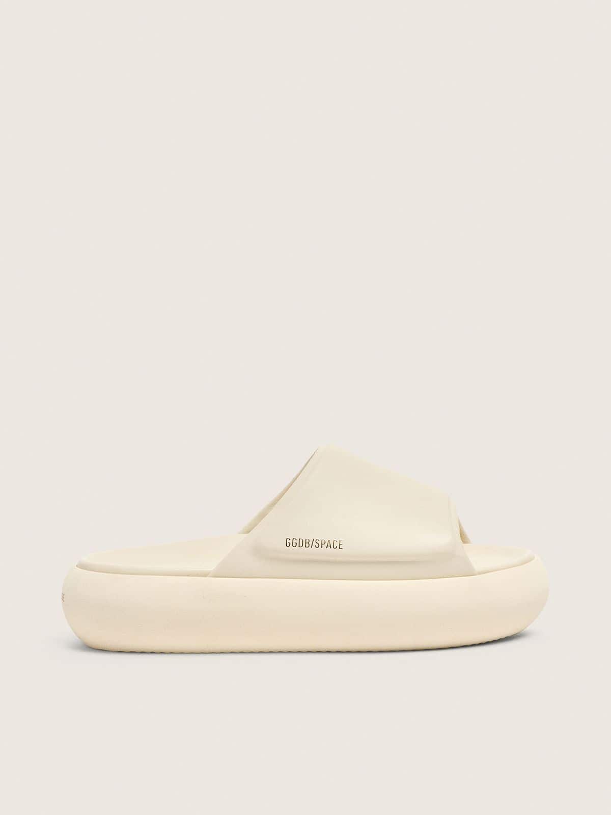 Golden Goose Mens Space-Star Slide Slip-Ons In White Leather Mens