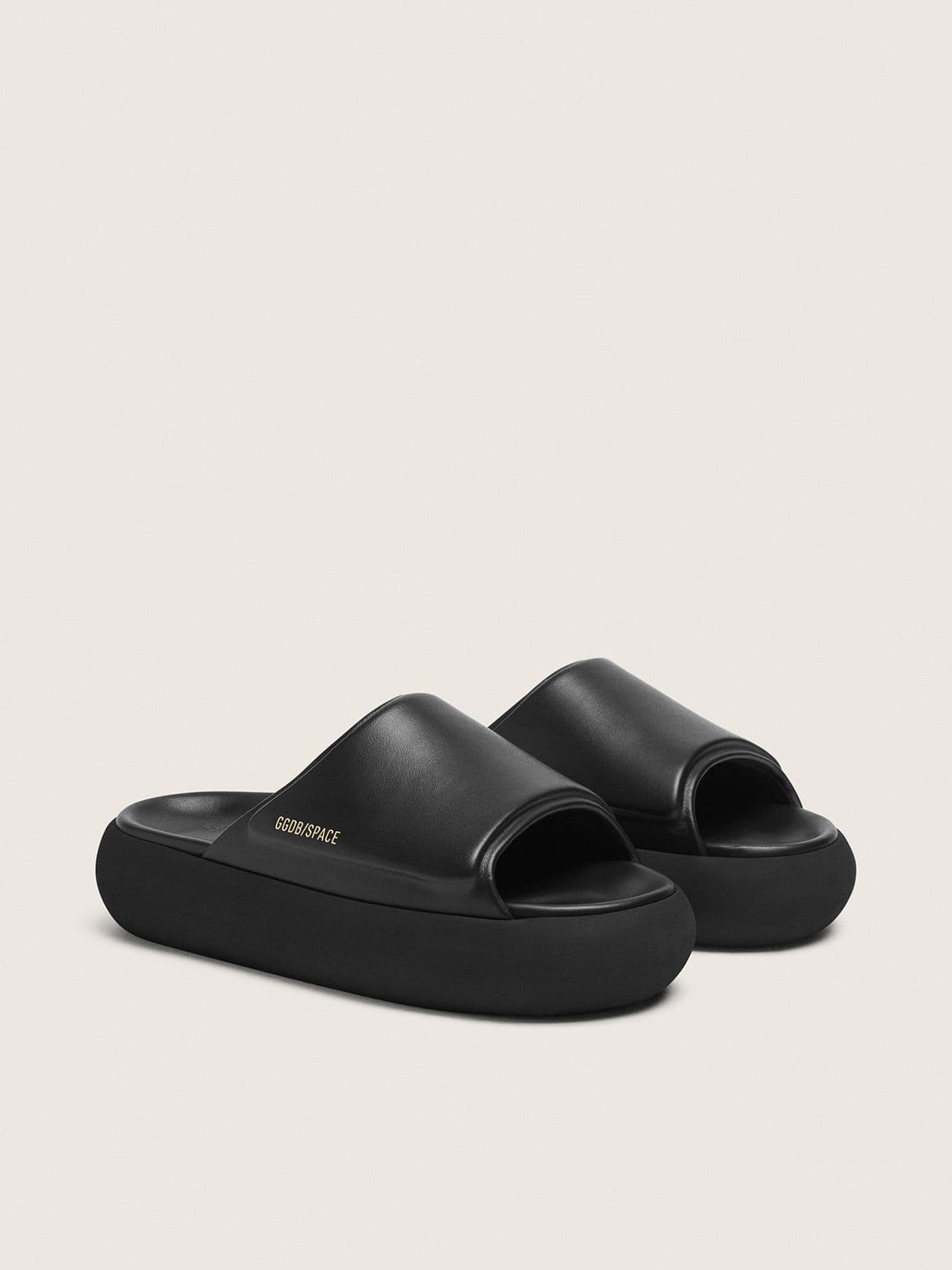Golden Goose Mens Space-Star Slip-Ons In Black Leather Mens