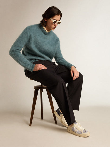 Golden Goose Stardan In White Leather And Mesh With White Leather Star Mens