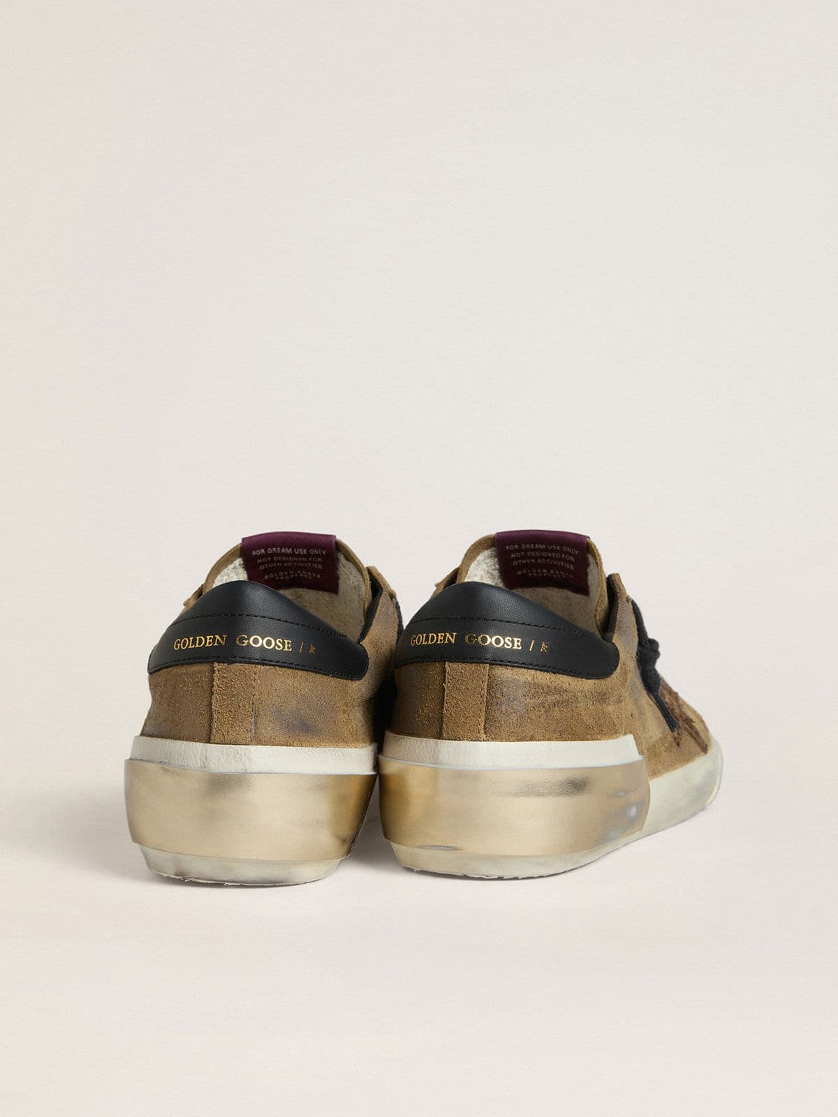 Golden Goose Mens Super-Star Ltd In Waxed Suede With Python-Print Star And Nappa Leather Heel Tab Mens