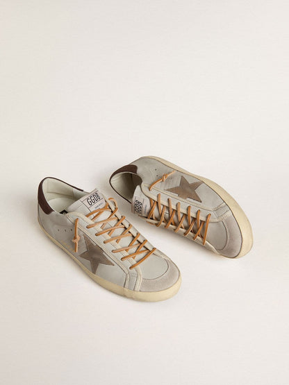 Golden Goose Mens Super-Star With Tobacco-Colored Croc-Print Leather Star And Black Leather Heel Tab Mens