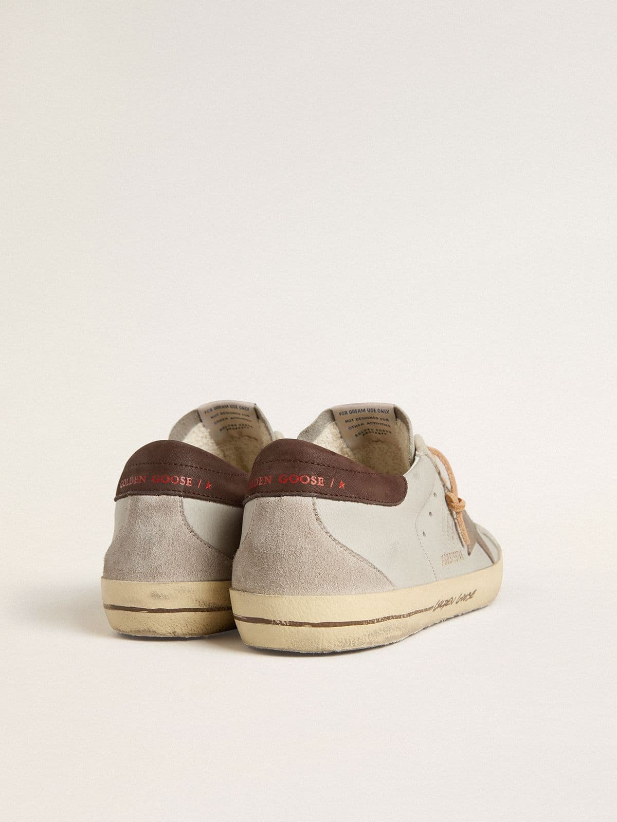 Golden Goose Mens Super-Star With Tobacco-Colored Croc-Print Leather Star And Black Leather Heel Tab Mens