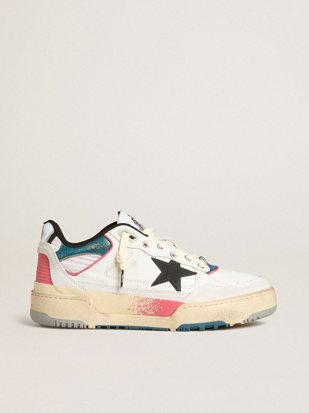 Golden Goose Mens Forty2 With Black Star And Silver Foiled Leather Heel Tab Mens
