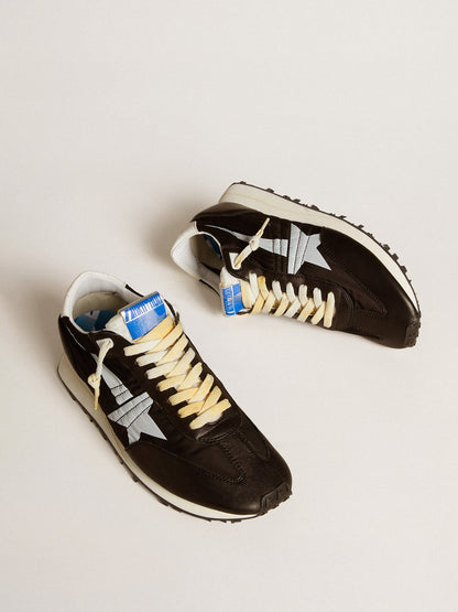 Golden Goose Mens Marathon With Black Nylon Upper And White Star Mens