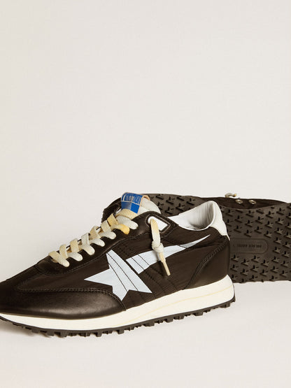 Golden Goose Mens Marathon With Black Nylon Upper And White Star Mens