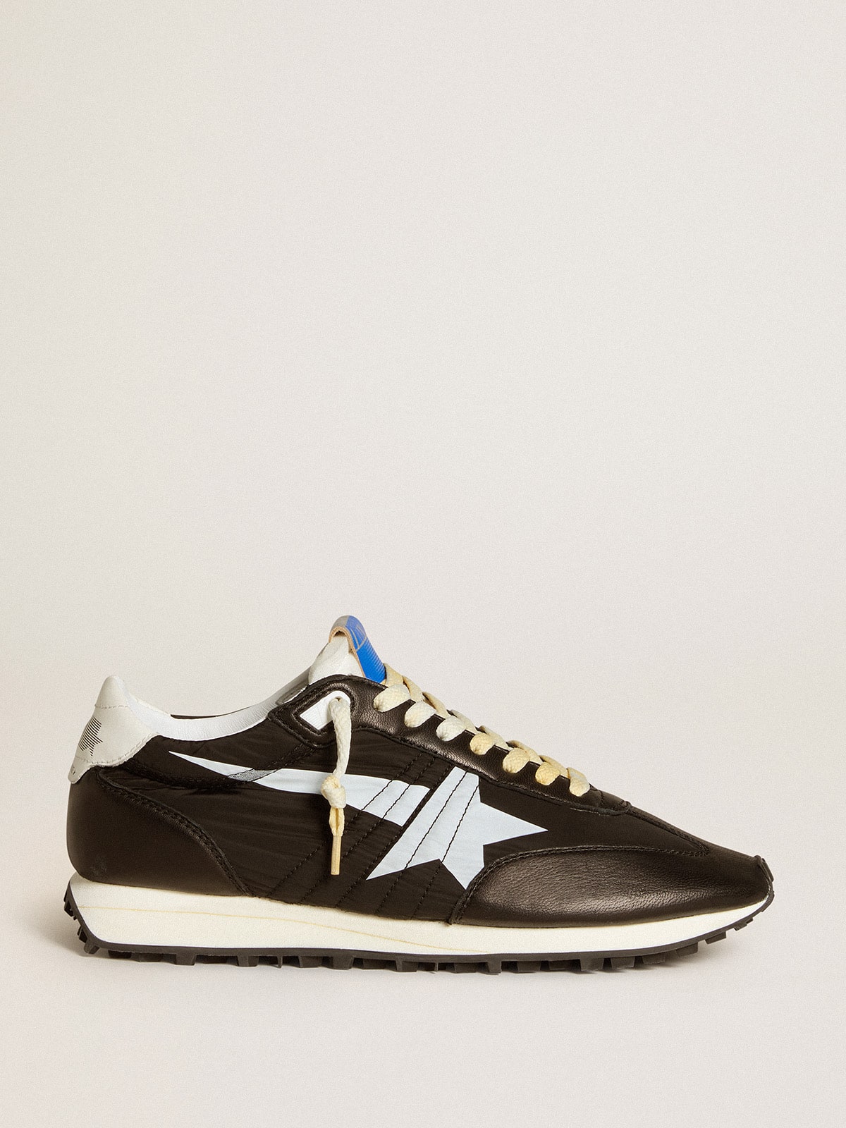 Golden Goose Mens Marathon With Black Nylon Upper And White Star Mens