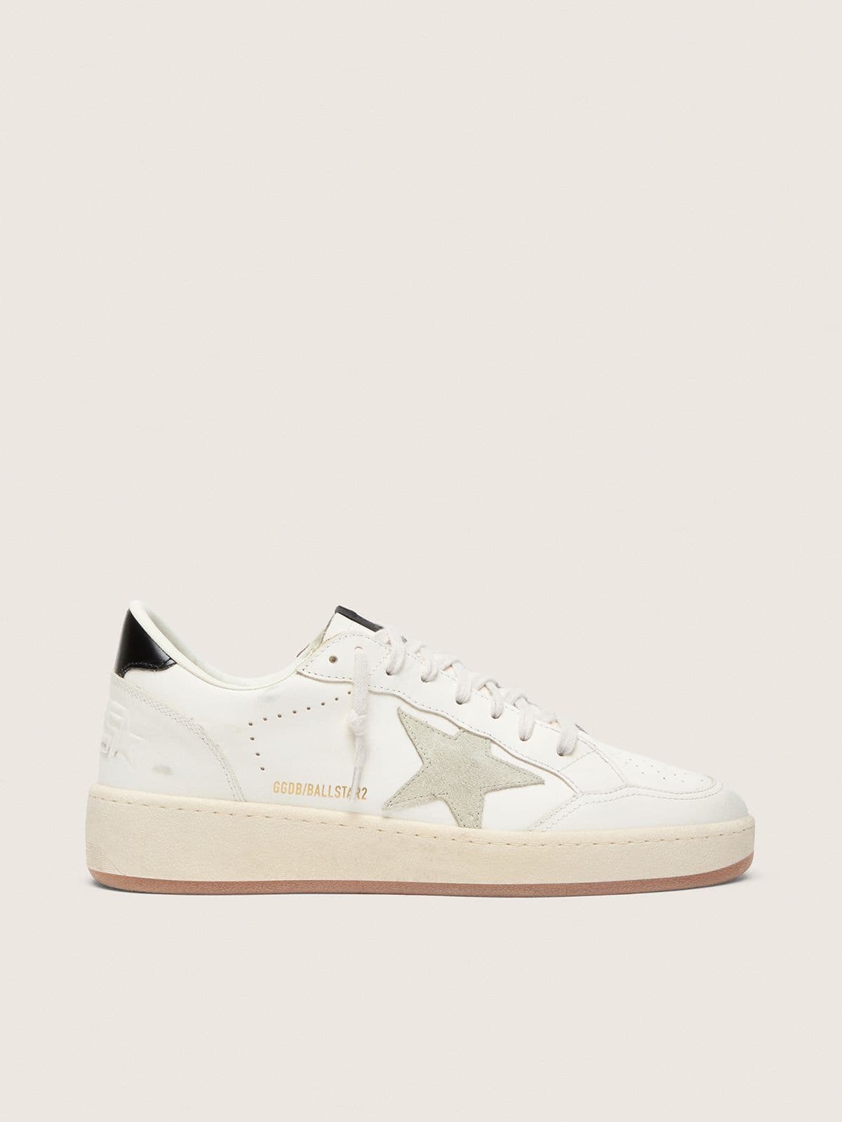 Golden Goose Ball Star With Ice-Gray Suede Star And Glossy Black Leather Heel Tab Mens