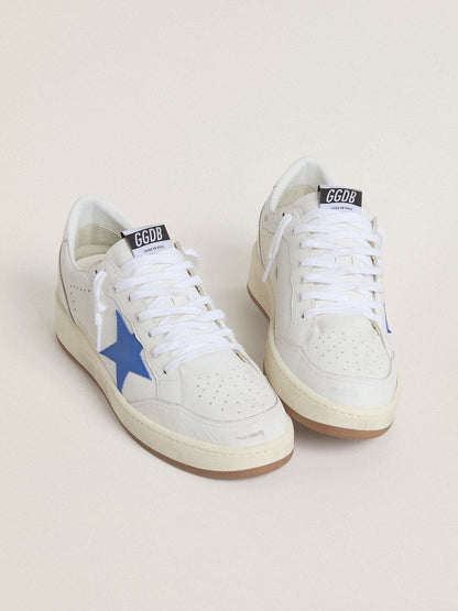 Golden Goose Ball Star With Light Blue Leather Star And Silver Foiled Leather Heel Tab Mens