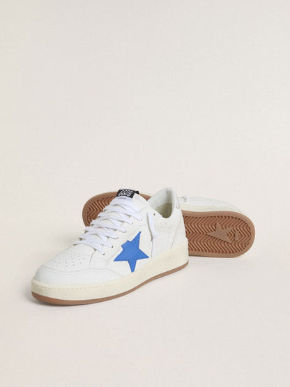 Golden Goose Ball Star With Light Blue Leather Star And Silver Foiled Leather Heel Tab Mens