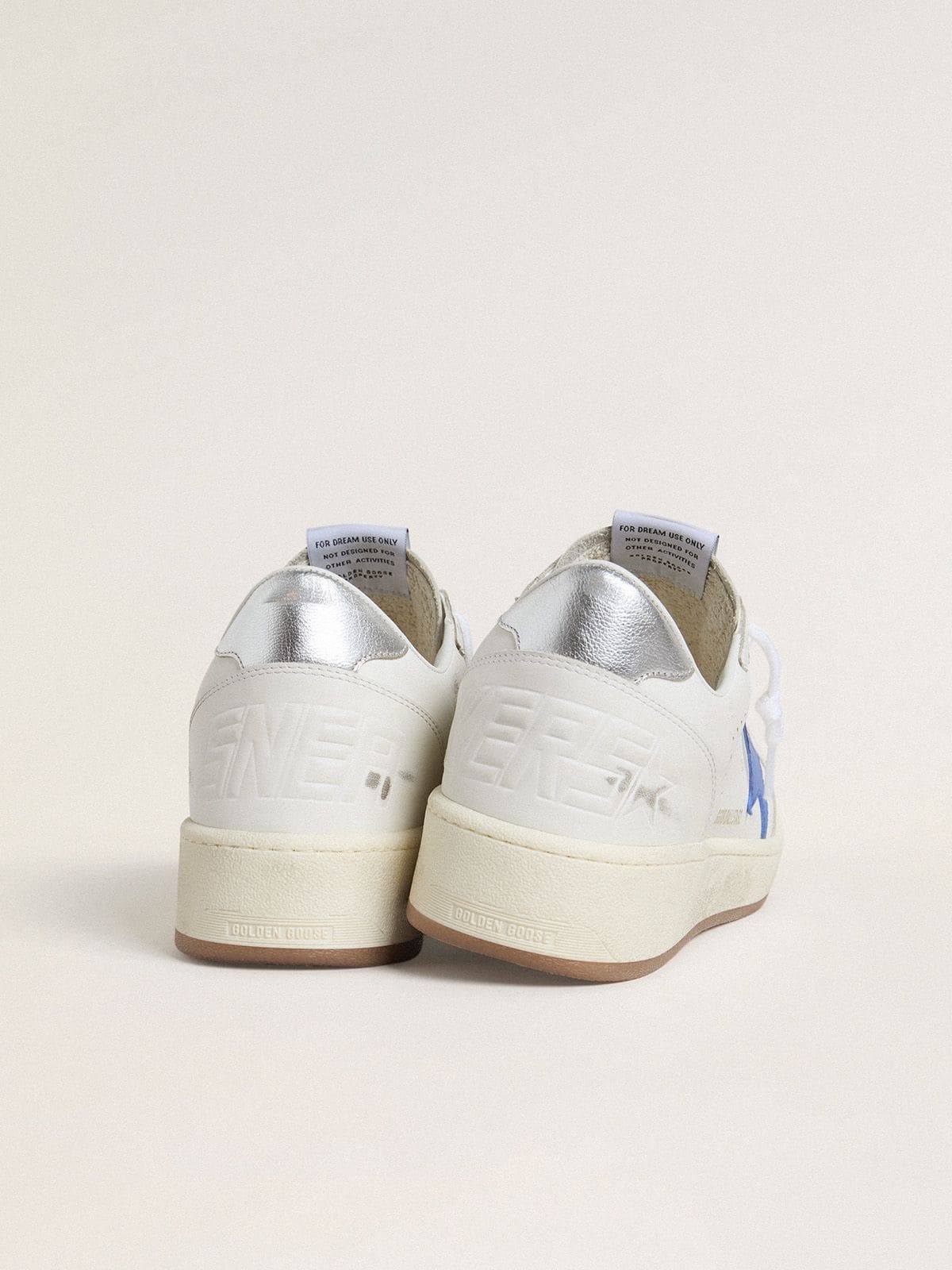 Golden Goose Ball Star With Light Blue Leather Star And Silver Foiled Leather Heel Tab Mens