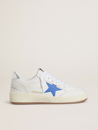 Golden Goose Ball Star With Light Blue Leather Star And Silver Foiled Leather Heel Tab Mens