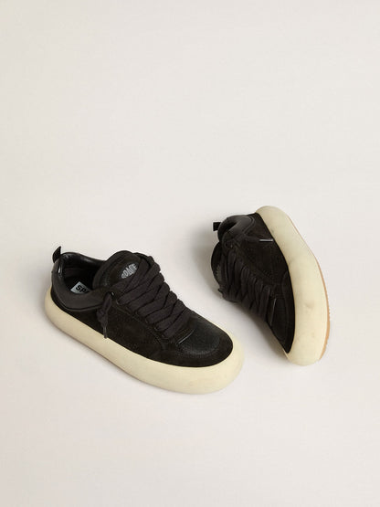 Golden Goose Mens Space-Star Cube In Black Suede With Perforated Star Mens