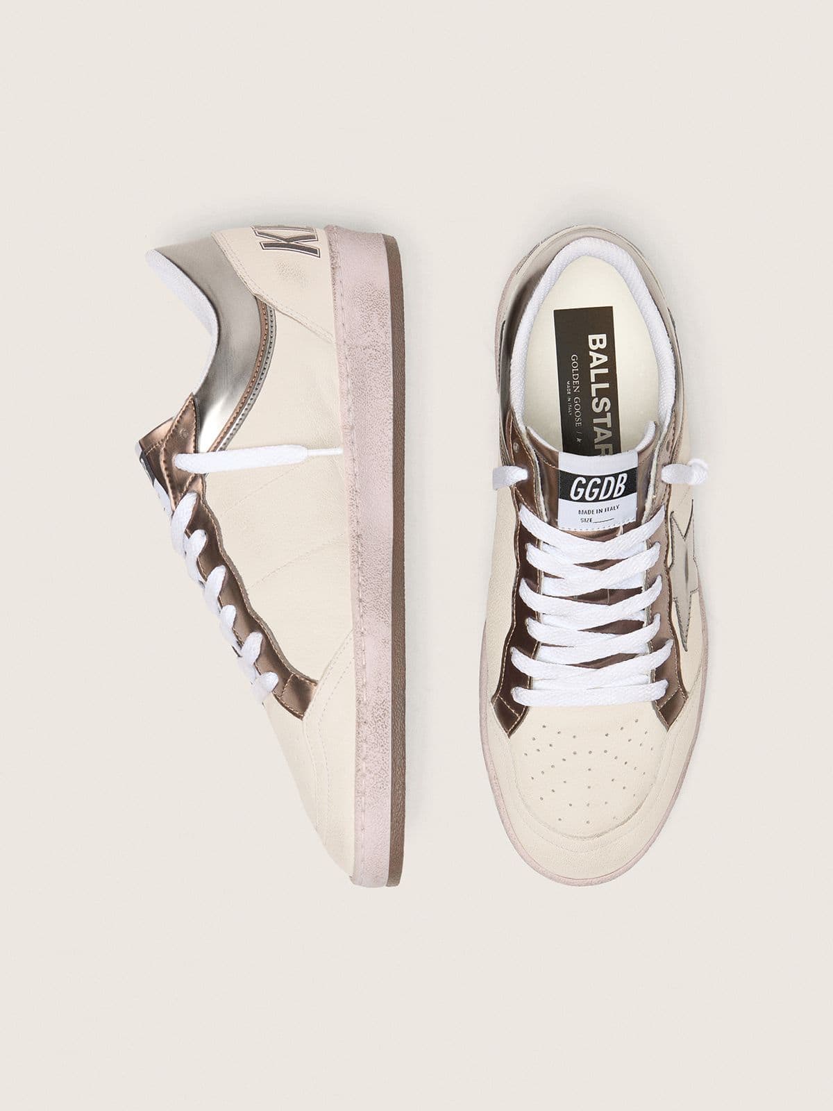 Golden Goose Mens Ball Star Ltd In Nappa Leather With Metallic Bio-Based Star And Inserts Mens