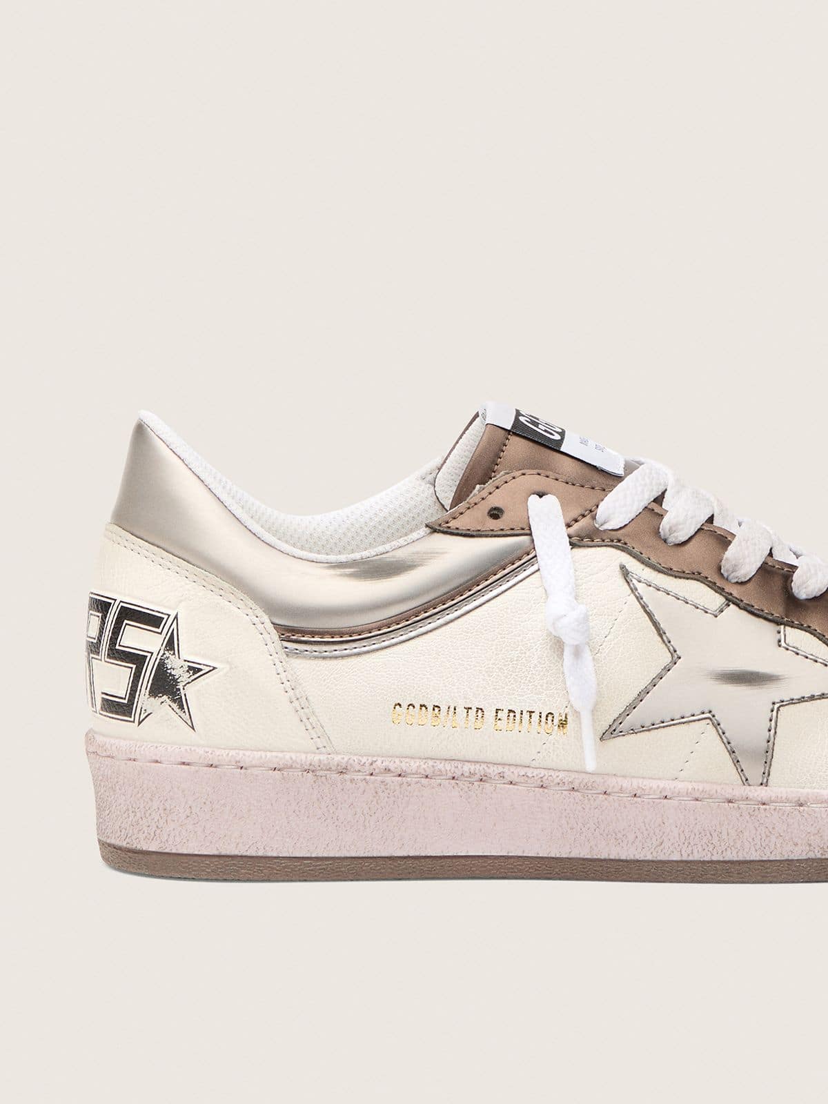 Golden Goose Mens Ball Star Ltd In Nappa Leather With Metallic Bio-Based Star And Inserts Mens