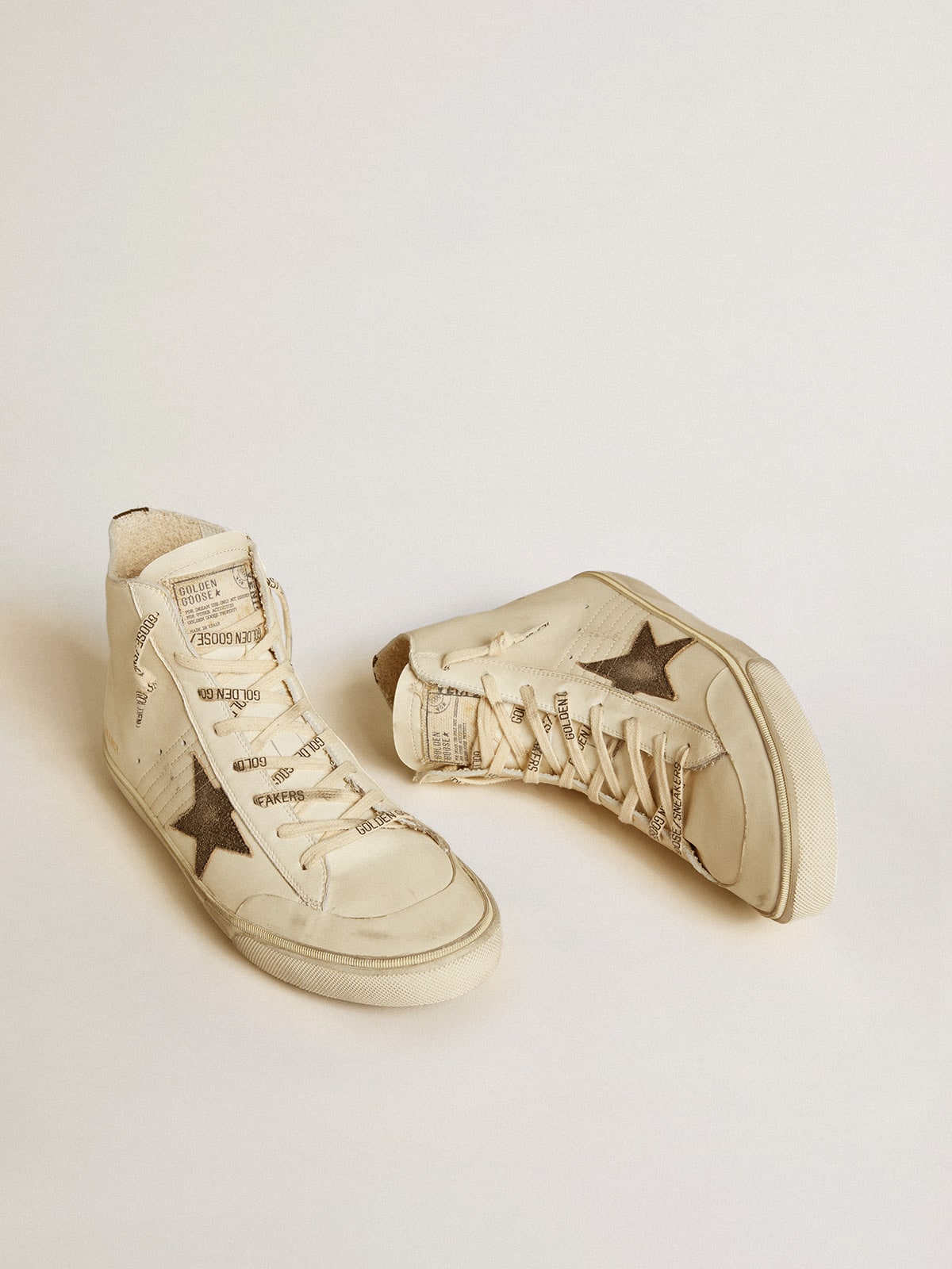 Golden Goose Francy Penstar In Nappa With Black Suede Star And Cotton Heel Tab Mens