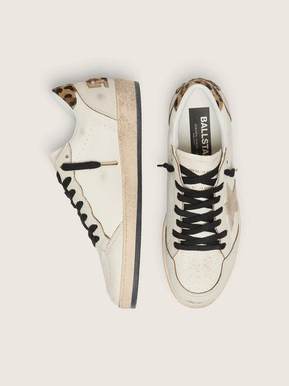 Golden Goose Mens Ball Star Wishes With Suede Star And Leopard-Print Pony Skin Heel Tab Mens