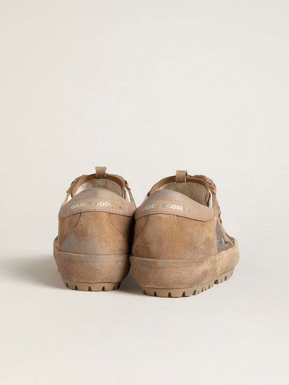 Golden Goose Mens Super-Star Ski In Dolmias And Caramel Suede With Marble Nubuck Star And Heel Tab Mens
