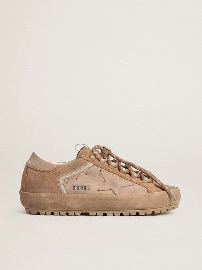 Golden Goose Mens Super-Star Ski In Dolmias And Caramel Suede With Marble Nubuck Star And Heel Tab Mens